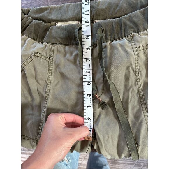 Anthropologie Hei Hei Drawstring Cambray Cargo Ankle Jogger Pants Olive Green S - Picture 11 of 12